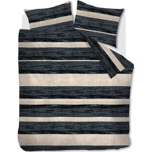 vtwonen Painted Stripe dekbedovertrek - Tweepersoons - 200x200/220 - Zwart