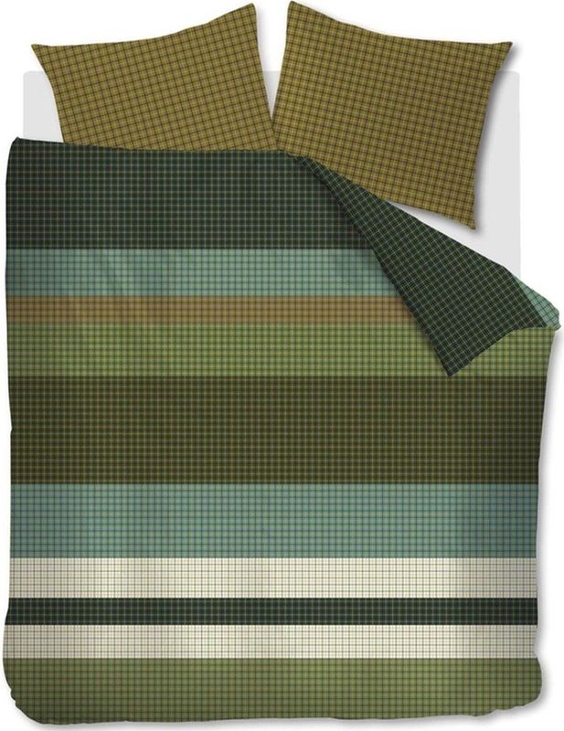 Beddinghouse Juno dekbedovertrek - Eenpersoons - 140x200/220 - Groen