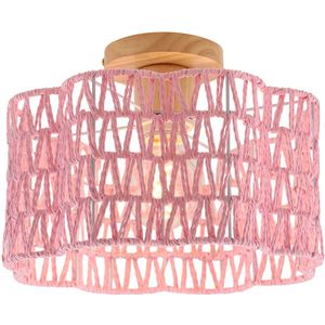 Olucia - Plafondlamp - Roze - Papier - Serie Mickey