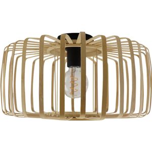 Olucia - Bamboe plafondlamp bruin, Tina - Vorm: Rond