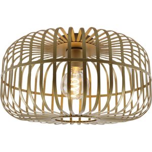 Olucia - Tobi - Plafondlamp - Goud - Metaal - Industrieel