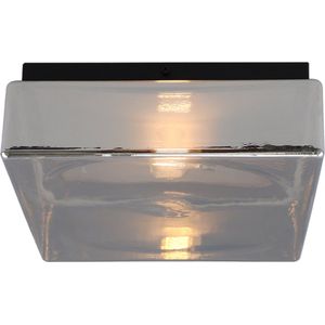 Olucia BYRON Plafondlamp Grijs / Zwart Geschikt voor Slaapkamer Vorm: Vierkant