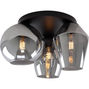 Olucia - Design plafondlamp grijs, Lazaro - Vorm: Rond