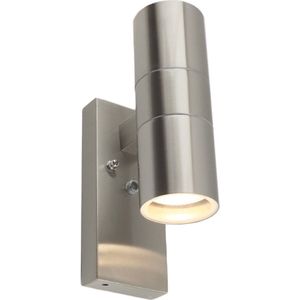 Olucia PEDRO - Buiten Wandlamp Met Schemersensor - Zilver