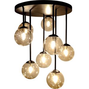 Olucia - Design Plafondlamp - Amber - Glas - Rond
