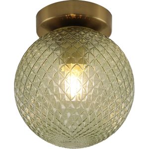 Olucia - Retro Plafondlamp - Groen - Glas - E27 - Dimbaar