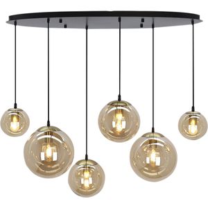 Olucia - Design hanglamp amber, Dolf - Vorm: Ovaal