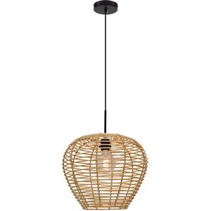 Olucia - Rotan hanglamp bruin, Irene - Vorm: Peer