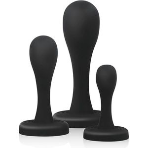 BUTTR ButtKickers Buttplug Trainingsset – Anale Sex Toys voor Anale Training – Buttplug Set met 3 Verschillende Maten Buttplugs – Zwart