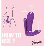 Teazers Purple Pleaser Vibrator – Vibrators voor Vrouwen – Anale, Vaginale en Clitoris Stimulatie – Vibrator met Afstandsbediening - Paars