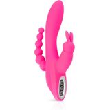 Teazers Dubbele Rabbit Vibrator – Vibrators Voor Vrouwen met Driedubbele Stimulatie – Tarzan Vibrator – Roze