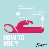 Teazers Roterende en Vibrerende Rabbit Vibrator – Vibrators voor Vrouwen met G-Spot en Clitoris Stimulator – Tarzan Vibrator met 3 Motoren - Roze