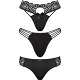 Christine le Duc string Coco (set van 3) zwart