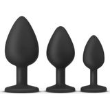 Teazers Siliconen Buttplug Set – Anale Sex Toys Voor Mannen en Vrouwen – Anaal Plug Set Bestaand Uit 3 Formaten - Zwart