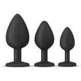 Teazers Siliconen Buttplug Set – Anale Sex Toys Voor Mannen en Vrouwen – Anaal Plug Set Bestaand Uit 3 Formaten - Zwart