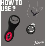 Teazers Cock & Ball Ring Prostate Vibrator – Sex Toys voor Mannen met 7 Vibratiestanden – Prostaat Stimulator en Cockring in 1 – Met Afstandsbediening – Zwart