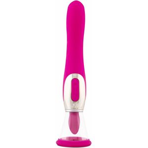 Teazers Pleasure Pump met G-Spot Vibrator – Vaginapomp met Clitoris Stimulator – Vibrators voor Vrouwen met G Spot Stimulator – Op 2 Manieren te Gebruiken – Roze