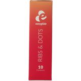 EasyGlide - Ribs and Dots Condooms - Condooms met Glijmiddel - 10 stuks