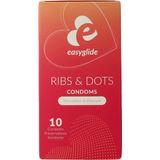 EasyGlide - Ribs and Dots Condooms - Condooms met Glijmiddel - 10 stuks