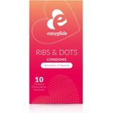EasyGlide - Ribs and Dots Condooms - Condooms met Glijmiddel - 10 stuks