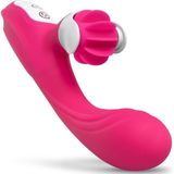 Rabbit Vibrator Met Roterende Tong - Roze