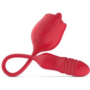 Easytoys Clitoris Vibrator met Stotende Dildo The Rose