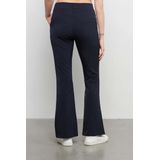 &Co Woman - PENELOPE - Flared Broek - Marine - Travelstof met Elastische Tailleband