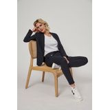&Co Woman - PENELOPE - Flared Broek - Marine - Travelstof met Elastische Tailleband