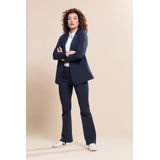 &Co Woman - PENELOPE - Flared Broek - Marine - Travelstof met Elastische Tailleband