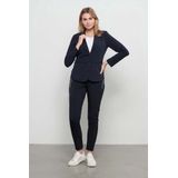 &Co Woman - Broek - Zwart - Travel-kwaliteit - Met Strikceintuur