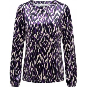 &Co Woman - Top Doris Random Ikat - Paars - Tops