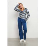 &Co Woman - PATRICE TRAVEL - Straight Fit Broek - Blauw