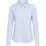 &Co Woman Blouse blauw (Maat: 2XL) - Streep - Halslijn: Kraag,