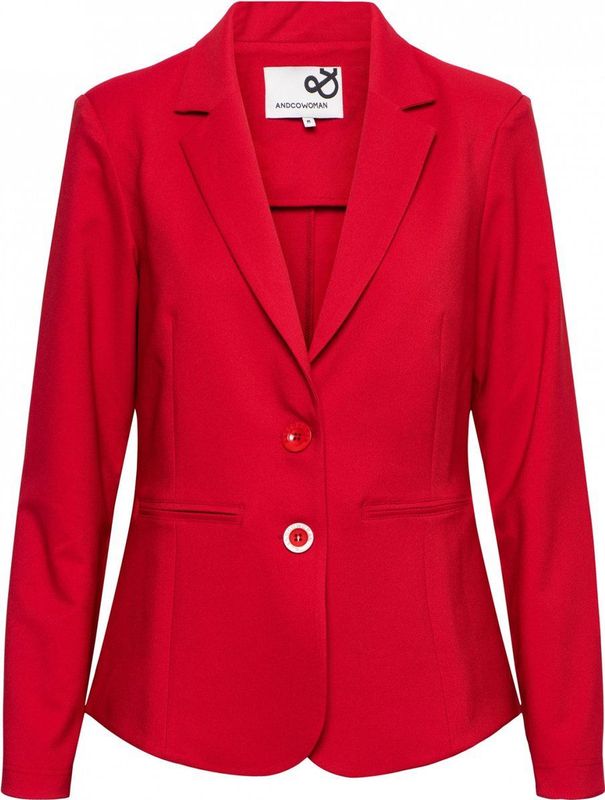 &Co - Blazer - Rood - Comfort Twill
