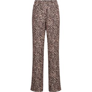 &Co Woman - Camilla - Ribbroek - Zwart - Polyester - Wijde Pijpen - Dierenprint