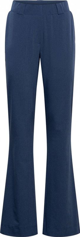 Co Woman - Wijde Broek - Indigo Blauw - Melange Travel-Quality Stof