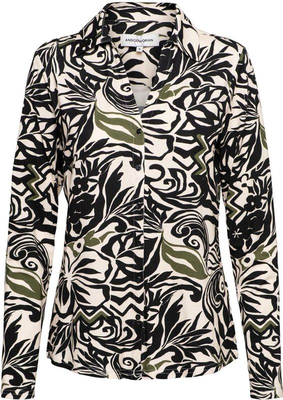 VAYEN LEAF Blouse - Zwart Multi