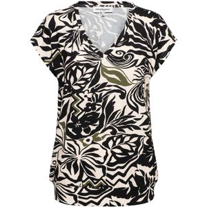 LUCIA - LEAF A-Black multi - Blousetop - Mouwloos - V-hals