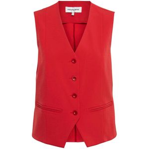 &Co Woman - Gilet - Rood - 87% Polyamide - 13% Elastaan