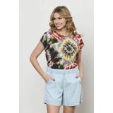 &Co Woman - Korte Broek - Blauw - 100% Lyocell - High Waist