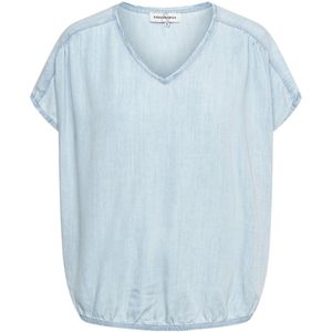 Andcowoman - Jessie - T-shirt - Light Denim - V-hals - Korte Mouwen
