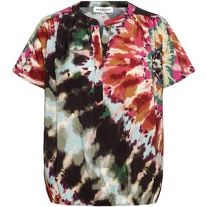 Andco Woman - Nola TIE-DYE - Shirt - Green Multi - Mouwloos - V-hals