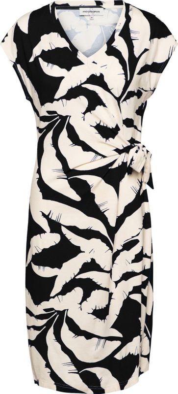 &Co Woman - LIZZY - Wikkeljurk - Zwart - Korte Mouwen - V-hals