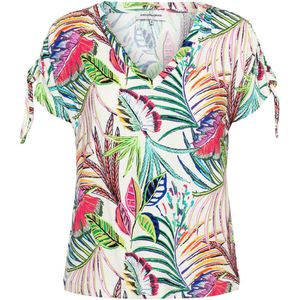 Viana - Multi Leaf - T-shirt - Midden Beige - Katoen - Kleurcode 54026