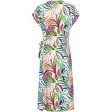 &Co Woman - LIZZY MULTI LEAF - Midi Jurk - Multi - Korte Mouwen