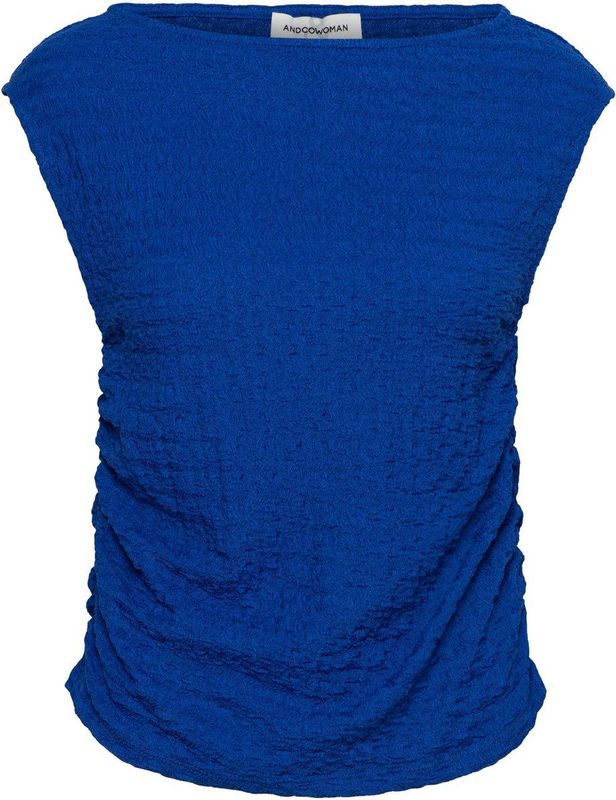 &Co Woman - Blauw - Mouwloze Top - Jersey