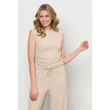 &Co Woman - Wide Leg Regular Waist Broek - Beige