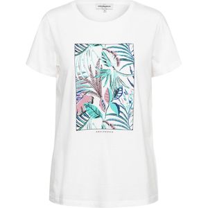 &Co Woman - Sira HNG-O - T-shirt - White-Aqua Gre