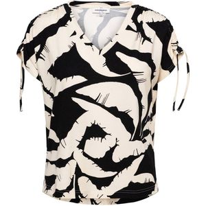 &Co Woman - Top - Zwart - Korte Mouwen - V-hals