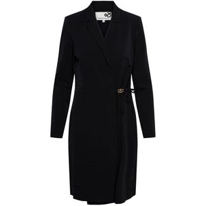 &Co Woman - Wikkeljurk - Zwart - Midi - Travelstof